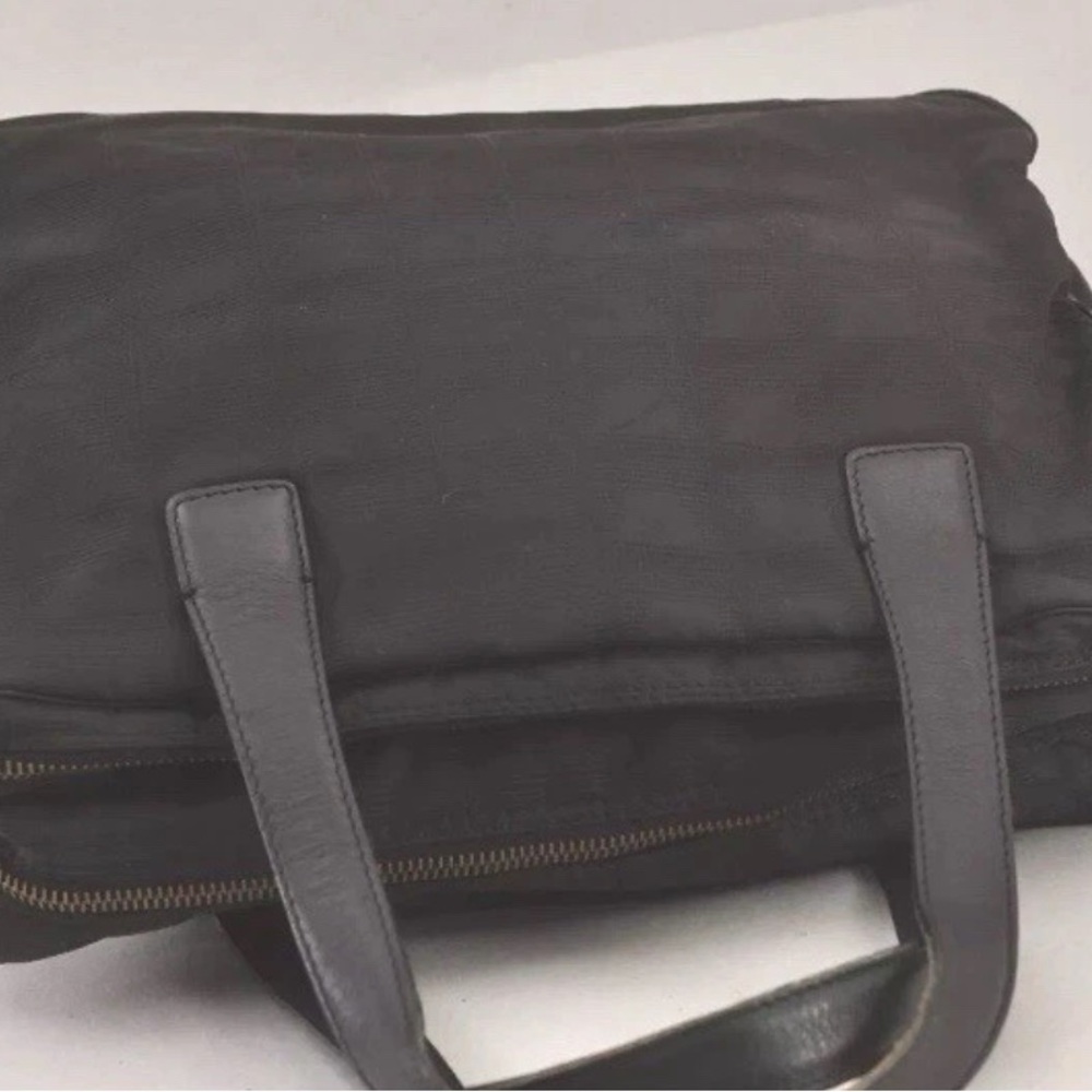 CHANEL Authentic  TravelLine 2Way Hand Bag Nylon Leather Black w/ COA - Picture 8 of 10
